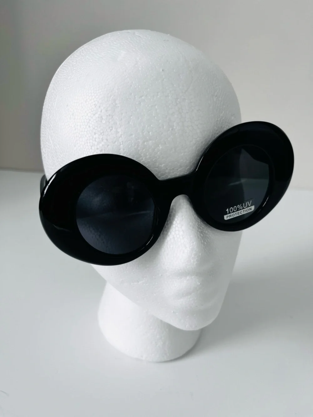 New Black Oversized Retro Women Thick Round Chic Mod Boho Sunglasses 100% UV